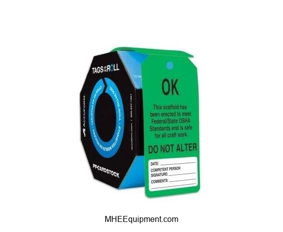 Tags By-The-Roll Scaffold Safety Tags